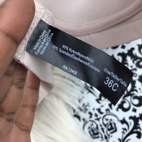 NWT : Rene Rofe : size : 36C : Blush pale light Pink Floral Lace Bra - Picture 7 of 8